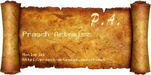 Prasch Artemisz névjegykártya